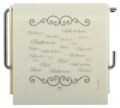 Immagine prodotto di Portarotoli per carta MSV, modello PS Paris, colore crema, cromato, dimensioni 13 x 15 x 11,5 cm