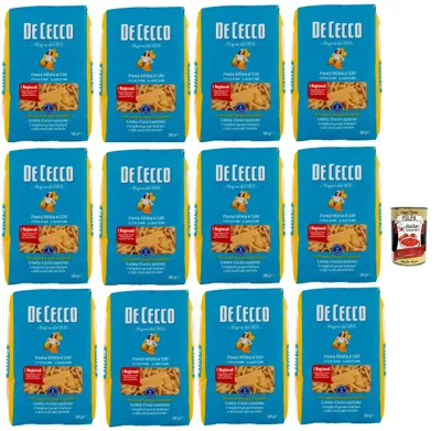 Produktbild von De Cecco Pasta Mista Nr. 120 - Pasta 12 x 500g | Langsam trocknend | Hochwertiges Hartweizengrieß | 13 min kochen (al dente 11) Ideal für Suppen & traditionelle Gerichte + Italian Gourmet Polpa 400g