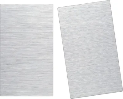 Produktbild von Spritzschutz Herdabdeckplatte Schneidebrett aus Glas Gebürstetes Alluminium 2-Teilig (60x52cm)