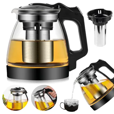 Gläserne Teekanne mit Sieb 2000 ml, hitzebeständig