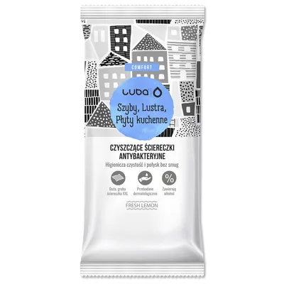 Zdjęcie produktu dla Luba Comfort Czyszczące ściereczki do szyb luster i płyt kuchennych, 32 sztuki