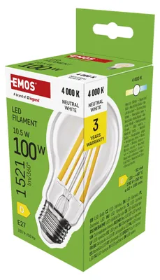 Obrázok produktu pre Emos Led Flm A60 10,5W(100W) 1521Lm E27 Nw