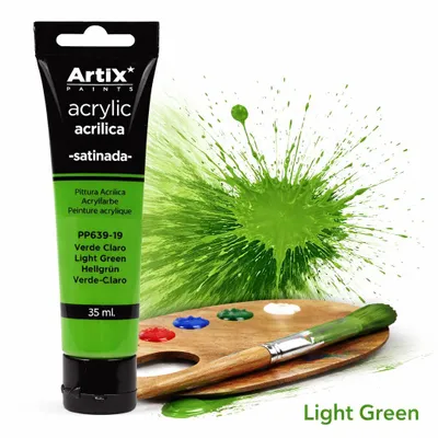 Produktbild von Artix Acrylfarbe 35 ml Hellgrün – hohe Deckkraft, schnell trocknend, , Leinwand, Holz, DIY