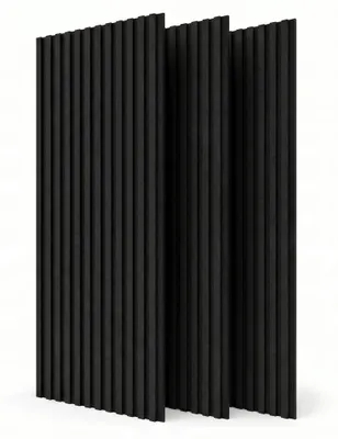 Immagine prodotto di STEGU Linea Acoustic PROline Set da 3 pannelli acustici 120x60,5 cm con lamelle in legno, MDF nero