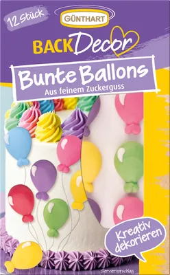 Produktbild von BackDecor 12 Stück Bunte Ballons aus Zucker