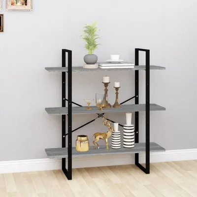 Produktbild von Bücherregal und Standregal in Grau Sonoma 100x30x105cm aus Holzwerkstoff