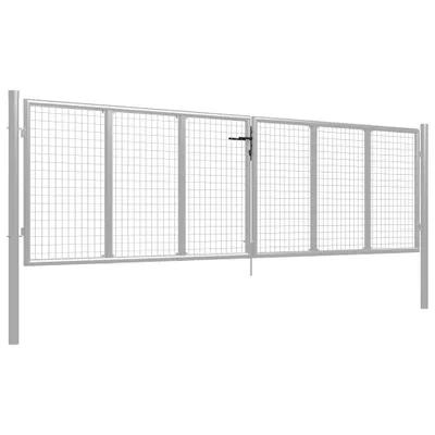 Image de vidaXL Portail de jardin Acier galvanisé 415 x 150 cm Argenté