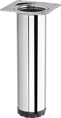 Produktbild von Möbelfuß BRAVO Höhe 150 mm (+ 10 mm) Ø 40 mm Chrom poliert höhenverstellbarer Schrankfuß aus Stahl Schrankfuß belastbar bis 50 kg SOTECH
