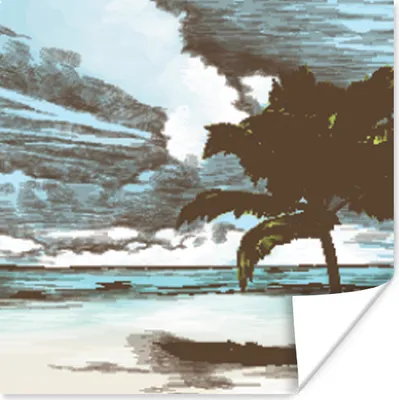 Produktbild von MuchoWow® Poster Strand - Palme - Meer 100x100 cm - Babyzimmer