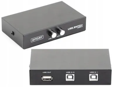 Produktbild von Gembird USB-Umschalter 2 Computer auf 1 Gerät Manuell Schwarz