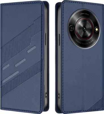 Obrázek produktu pro Pouzdro pro ZTE Blade V70 Max,Polyuretankožené peněženkové pouzdro s přihrádkou na karty a funkcí stojánku Blau