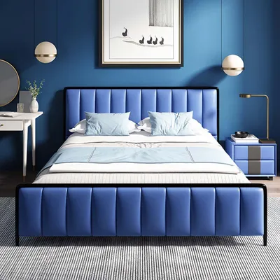 Productafbeelding van Klassisches Bett Doppelbett Bett 2x Nachttische Holz Design Betten 3 tlg.Set