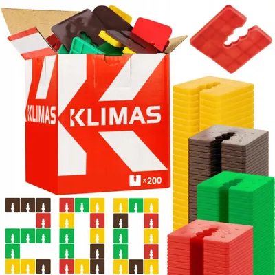 Image de Klimas Cales de Calage Plastique Kit 2-5mm 200 pcs