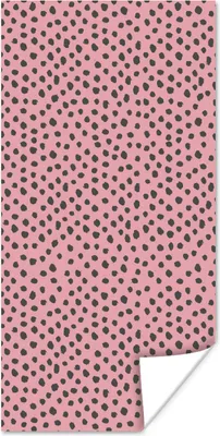 Produktbild von MuchoWow® Poster Polka dots - Rosa - Schwarz 20x40 cm - Plakat - Foto