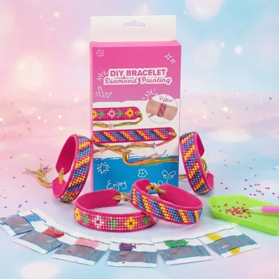 DIY Armbandenset mit Diamond Painting, Glitzersteinen & Zubehör
