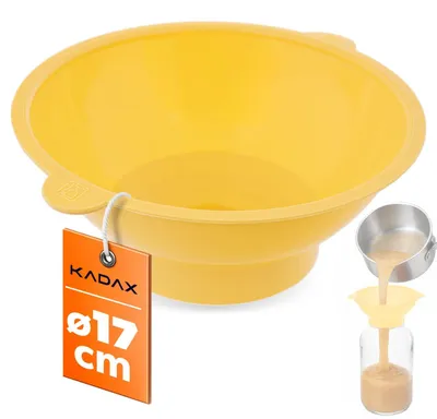 Image de Entonnoir de cuisine KADAX en plastique, pour bouteilles, de couleur jaune
