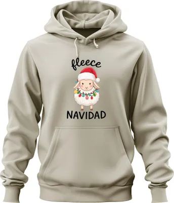 Zdjęcie produktu dla polar NAVIDAD słodkie owieczki świąteczne światełka mikołaj uni bluza z kapturem, natura, 3XL