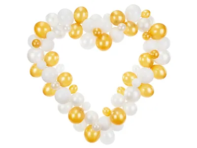 Immagine prodotto di Ghirlanda di palloncini cuore oro bianco 160 cm
