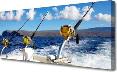 Produktbild von Tulup Leinwand-Bilder 125x50 Wandbild Canvas Kunstdruck Angeln Meer Landschaft