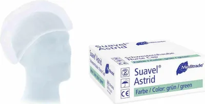 Productafbeelding van Meditrade® 70-121W Meditrade® unisex Baretthauben Suavel® Astrid weiß Größe L 100 St.