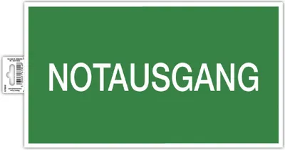 Produktbild von Exacompta 67004B Hinweisschild selbstklebend Notausgang grün weiß 35 cm