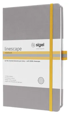 Productafbeelding van SIGEL LS100 notitieboek Linescape, ongeveer A5 formaat, 176 pagina's, hardcover, geruit, 80 g/m², lichtgrijs