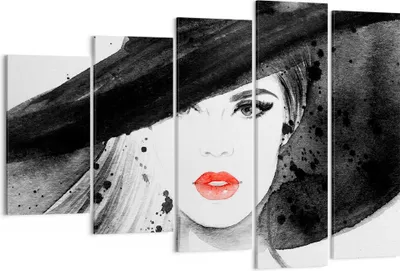 Produktbild von Bild auf Leinwand - Leinwandbild - Frau Gesicht Lippen - 150x100cm - Wand Bild - Wanddeko - Leinwanddruck - Bilder - Kunstdruck - Wanddekoration - Leinwand bilder - Wandkunst - EG150x100-3916