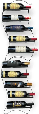 Obrázek produktu pro DanDiBo Sada 2 stojanů na víno Kovový černý nástěnný rozšiřitelný pro 10 lahví Lento Bottle Rack 96270 Stojan na lahve Držák na lahve vína Držák na lahve