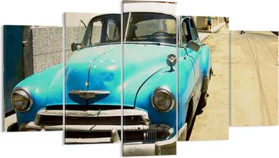 Produktbild von Bild auf Leinwand - Leinwandbild - Auto Klassiker Kuba Havanna - 160x85cm - Wand Bild - Wanddeko - Leinwanddruck - Bilder - Kunstdruck - Wanddekoration - Leinwand bilder - Wandkunst - EA160x85-1401