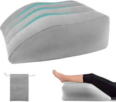 Obrázek produktu pro Ibenzoa® Nafukovací polštář pod nohy (60 x 40 x 15 cm) – PVC fólie, nastavitelná komora pro regulaci tlaku vzduchu, která podporuje krevní oběh a zajišťuje pohodlnou polohu nohou