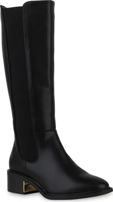 Produktbild von VAN HILL Damen Leicht Gefütterte Klassische Stiefel Boots Schuhe 840543, Farbe: Schwarz, Größe: 38