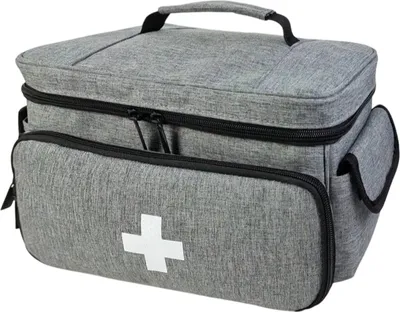 Produktbild von Small medicine storage bag, home  first aid storage box, medical kit, for medicine, first aid kit, gray