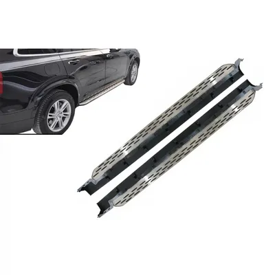 Imagen del producto de Escalones laterales para VOLVO XC90 SPA, modelo 2015 en adelante, con acabado en aluminio.