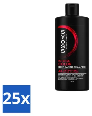 Image de 25 shampooings colorants Syoss pour cheveux colorés - 440 ml - Pack économique - 25 pièces
