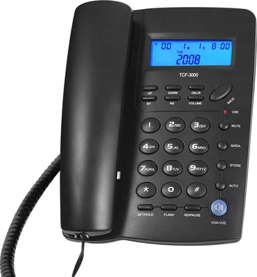 Produktbild von TCF3000 Schwarzes schnurgebundenes Telefon mit Speichertaste, Festnetztelefon, Telefonunterstuetzung, Freisprechen/Wahlwiederholung/Blitz/Kurzwahl/Lautstaerkeregelung