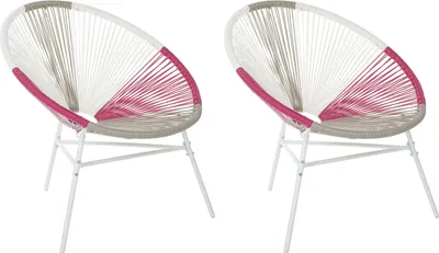 Obrázek produktu pro BELIANI Sada 2 venkovních křesel vícebarevná umělý ratan pletená kulatá židle na balkon terasu moderní design