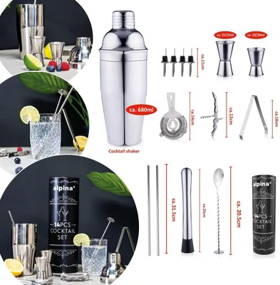 Produktbild von Barkeeper-Set 14-teilig Drink Shaker Zange Alpina