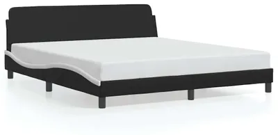 Obrázek produktu pro Rám postele vidaXL "Dover", černý a bílý, 183x213 cm, umělá kůže