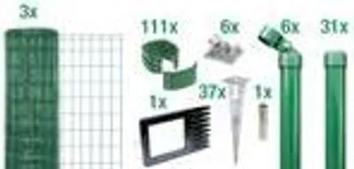 Produktbild von Alberts Fix-Clip Pro Gartenzaun, Höhe 122 cm, Länge 75 m, Zaun-Komplettset mit Bodenhülsen, grün