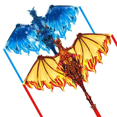 Produktbild von Omgoods – Großer Drachen-Drachen für Kinder und Erwachsene, einfach zu fliegen