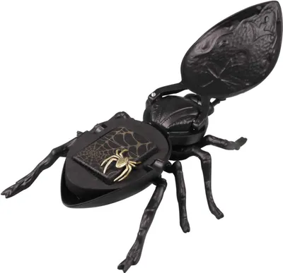 Produktbild von Zippo Feuerzeug Spider Vol.5 Black Crackle Limited Edition aufgesetzte Spinne limitiert auf 1000 Stück im schwarzen Spinnen-Aschenbecher