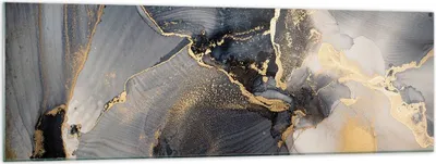 Produktbild von Bilder auf glas - Einteilig - Dunkel Abstraktion Gold - 160x50cm - Glasbilder - Wandbilder - Bilder - zum Aufhängen bereit - Wanddekoration aus Glas - Glas Bilder - Wandbild auf Glas - GAB160x50-4824
