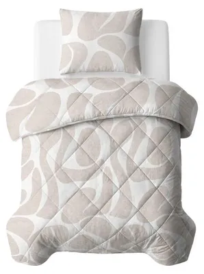 Image de Couverture "Sleeptime Lazy" en taupe/beige, dimensions 140 x 200 cm, avec taie d'oreiller