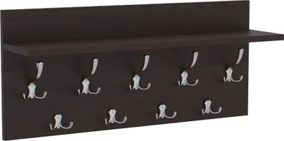 Image de AKKE Wenge Portemanteau horizontal VERTI - CHROME crochet l x h : 70x40 cm