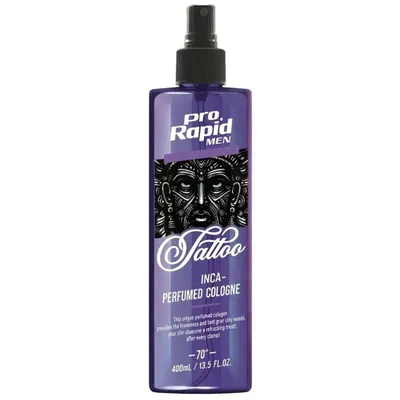 Immagine prodotto di Pro Rapid Tattoo Inca - 03 Dopobarba profumato tipo colonia da barbiere, 400 ml - Dopobarba rinfrescante, idratante e lenitivo