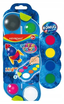 Produktbild von Keyroad Aquarellfarben Set 12+4 Farben