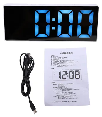 Obrázek produktu pro LED zrcadlový budík Digitální hodiny s 6,25palcovým displejem Záložní baterie Nastavitelná jasnost Dvojitý budík Funkce odložení pro ložnici Kancelář