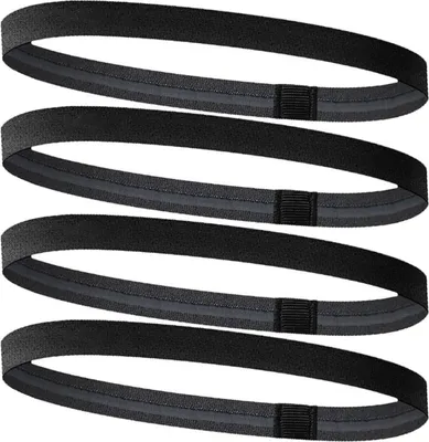 Produktbild von 4 Stück Haarband Sport, Stirnband Herren Damen Sport Sportstirnband Stirnband Antirutsch Stirn Schweißband Haarbänder, Stirnbänder Sport für Fußball Yoga Laufen(Schwarz)