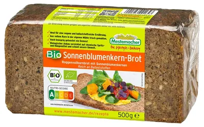 Zdjęcie produktu dla Mestemacher Organiczny Chleb Pełnoziarnisty Żytni Słonecznikowy 500g
