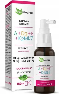 Zdjęcie produktu dla EkaMedica Witaminy A + D3 + E + K2MK7, spray, 30 ml